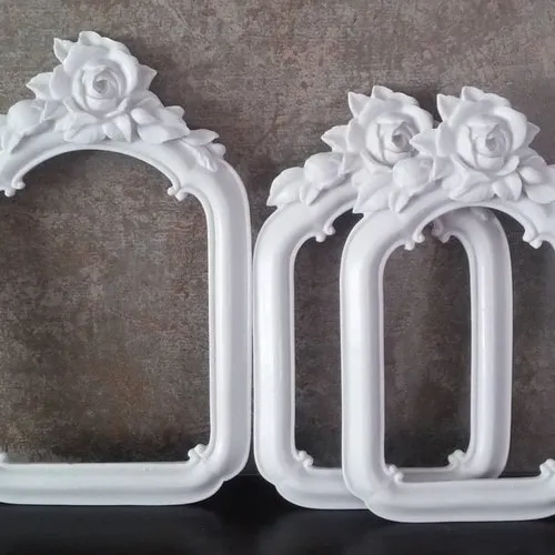 2 moules silicone cadre photo rectangle 22cm et 24cm fleur rose pour pâte polymère fimo plâtre résine cire savon argile k430 htb