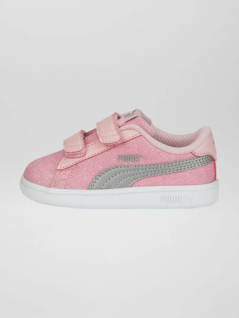 Baskets 'Puma' 'Smash Glam V2" - Rose/Gris