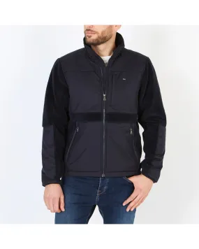 Blouson polaire sherpa bi-matière Eden Park grande taille bleu marine - Size-factory