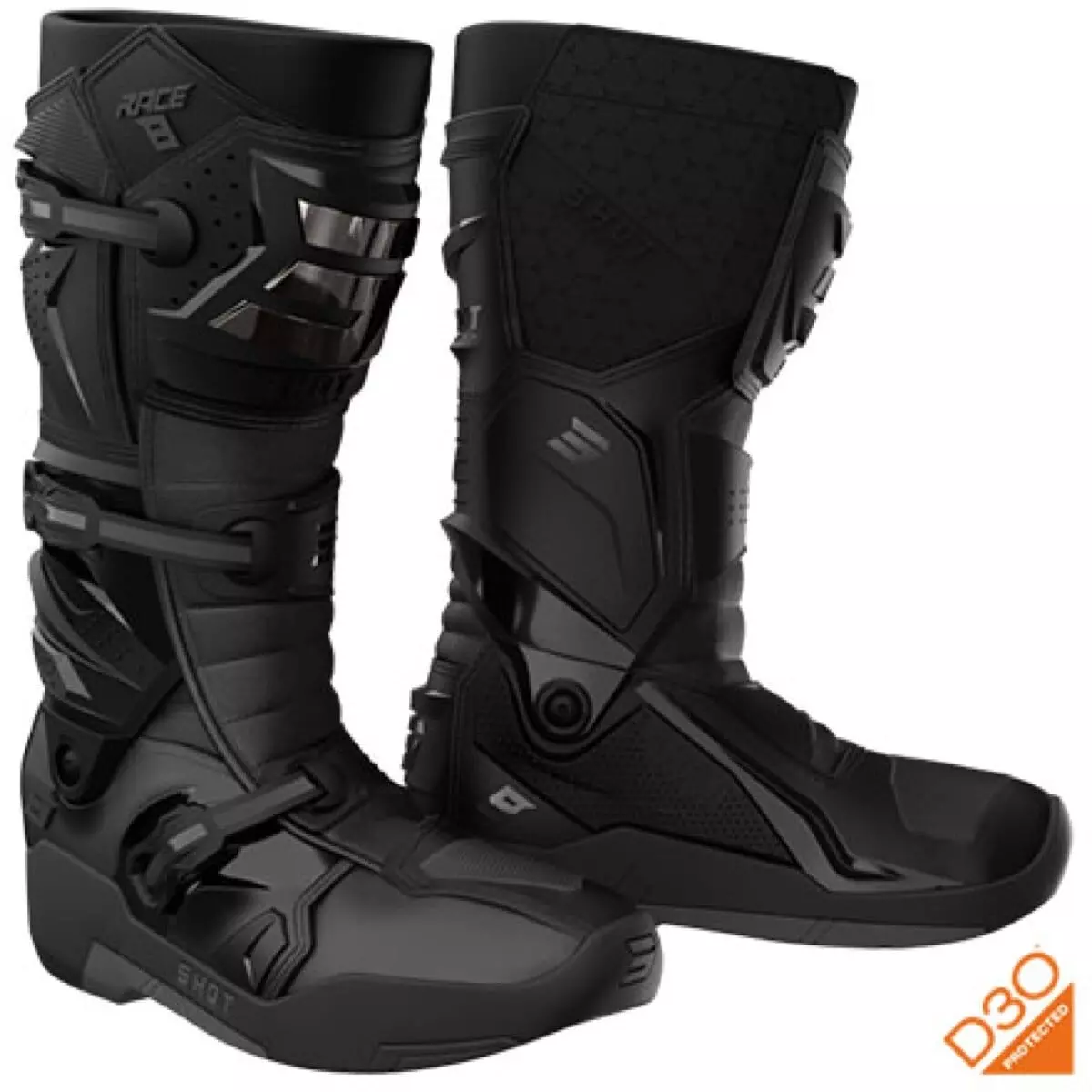 Bottes Shot Race 8 Noir Chrome - Bottes Cross
