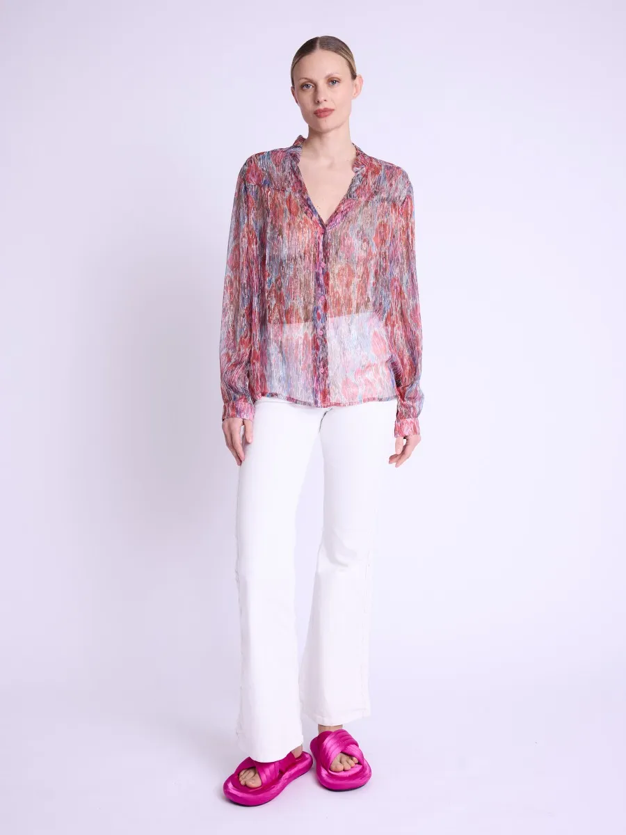 CAPUCINE | Chemise en lurex rose