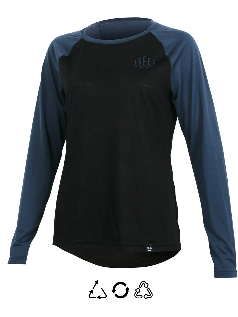 Chandail manches longues Merino THE ONE | Femme | Denim/Noir
