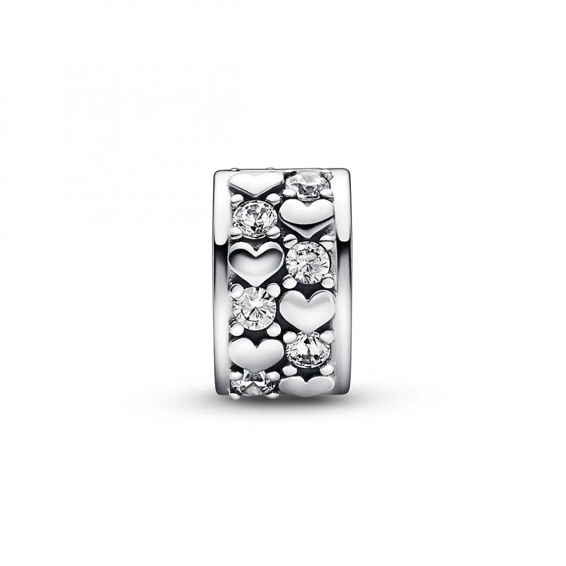 Charm Clip Pendant Argenté Cœurs de l'Infini Scintillants  | 3 Suisses