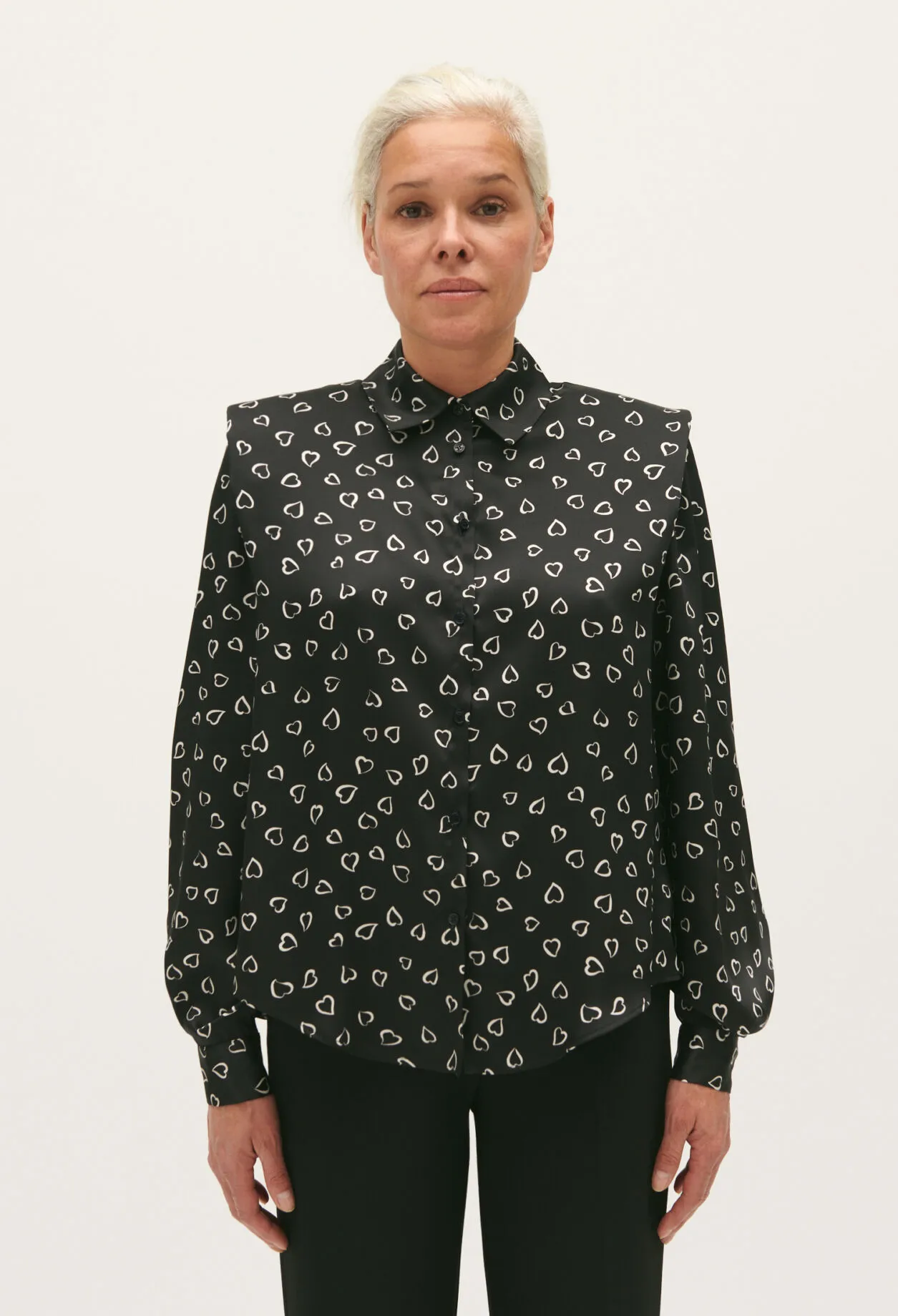 Chemise fluide imprimé cœurs | Claudie FR