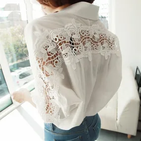 Chemisier blanc en coton à fleurs pour femme | Tendance Fleurie