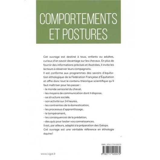 Comportements et postures Vigot - Equestra