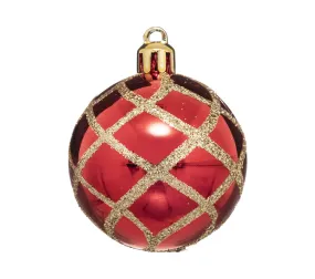 Déco De Sapin Lot De 12 Boules De Noël D 4 Cm - Vert Rouge Et Or