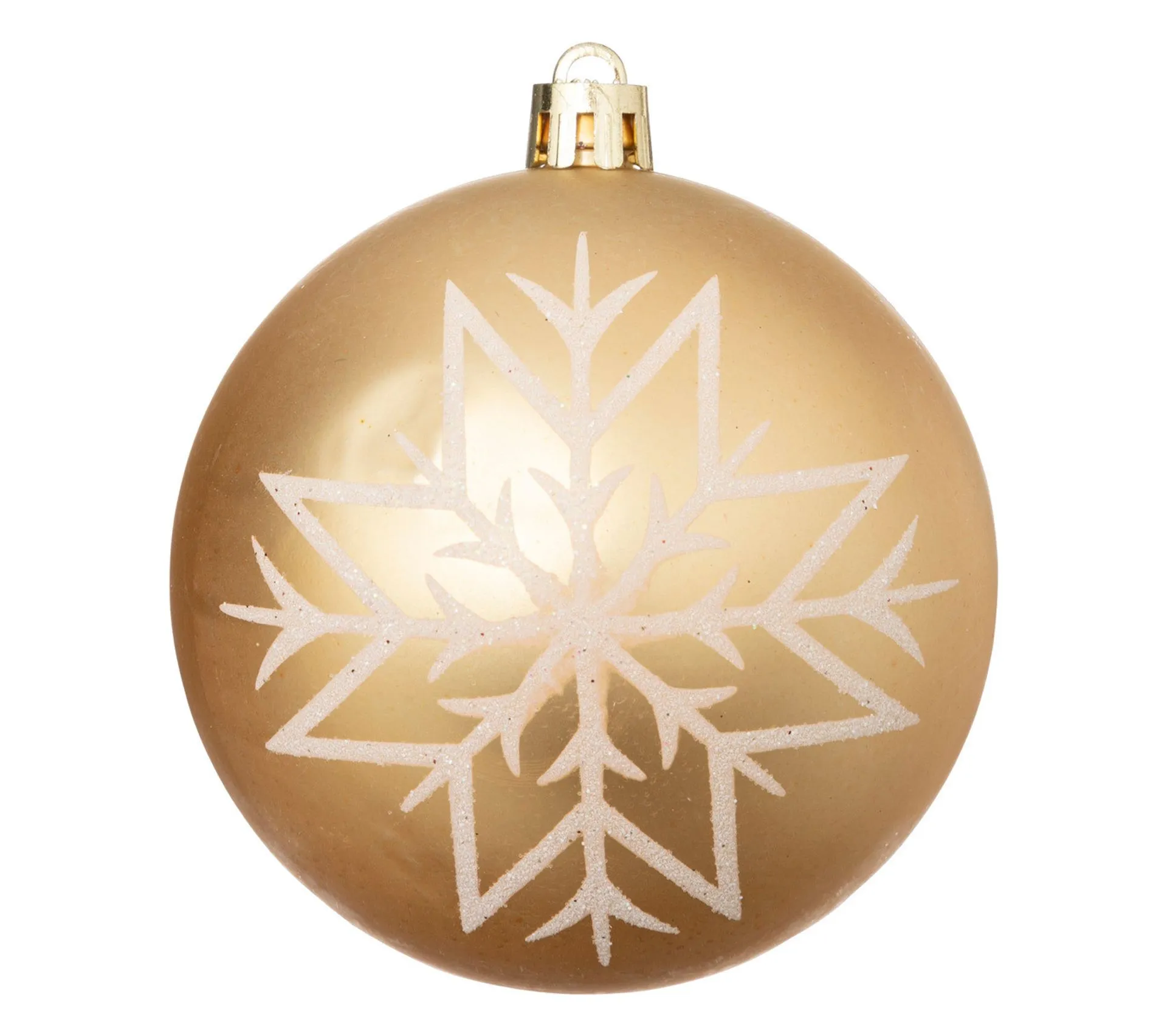 Déco De Sapin Lot De 8 Boules De Noël D 8 Cm - Doré Et Blanc