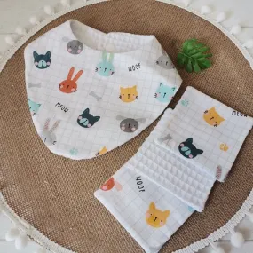 Ensemble naissance bavoir et 8 lingettes