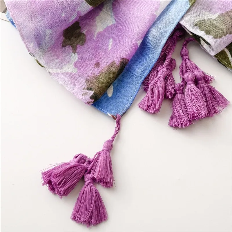 Foulard à imprimé Floral pour femme violet | Tendance Fleurie