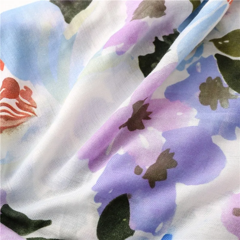 Foulard à imprimé Floral pour femme violet | Tendance Fleurie