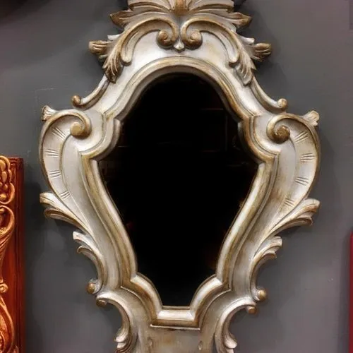 Grand moule silicone cadre photo miroir 53cm feuilles baroque vintage pour plâtre wepam argile ciment epoxy polyester fimo pâte 