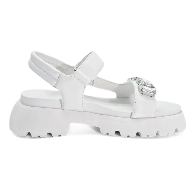La sandale en cuir blanc et bijoux - Kennel & Schmenger - Scarpe