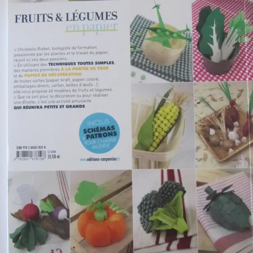 Livre "fruits et légumes en papier" - 40 modèles