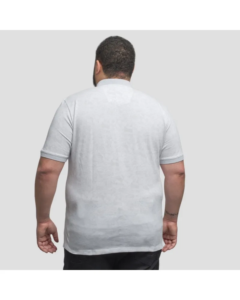 Mode Monte Carlo Polo piqué imprimé grande taille gris clair - Size-factory