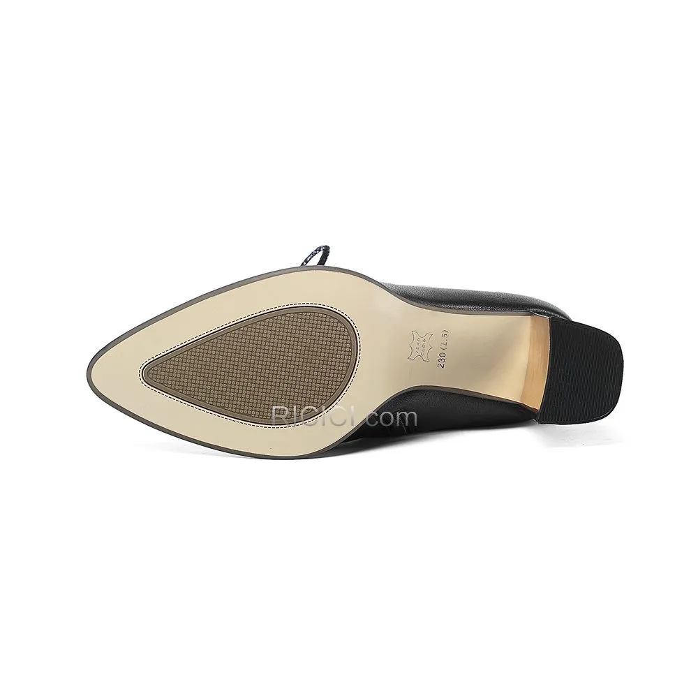 Moderne 8 cm Talons Hauts Noir Talon Carrés Bottines Bout Pointu
