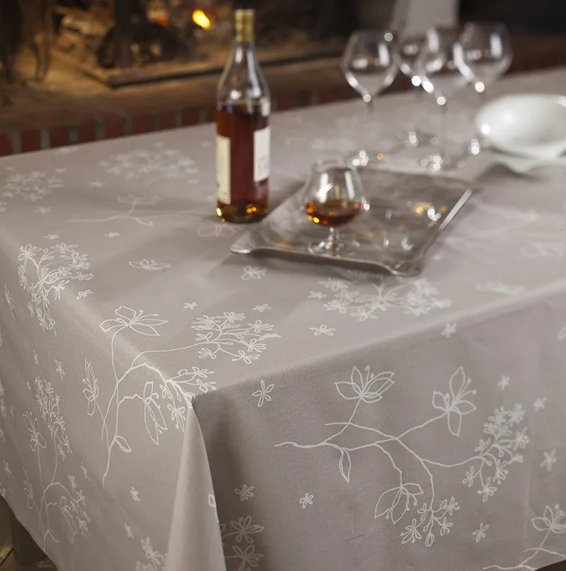 Nappe enduite Astrance beige - Ronde diam 160cm Fleur de Soleil 