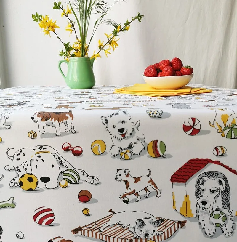 Nappe enduite Chiens - Rectangle 160x240cm Fleur de Soleil 