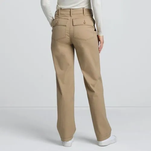 Pantalon Chino Utility Stretch à Taille Haute, Femme Stature Standard