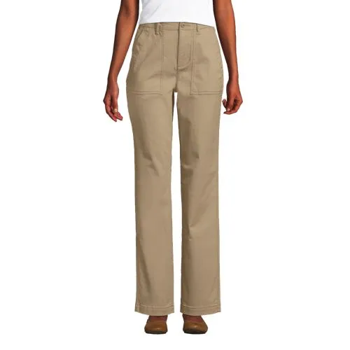 Pantalon Chino Utility Stretch à Taille Haute, Femme Stature Standard