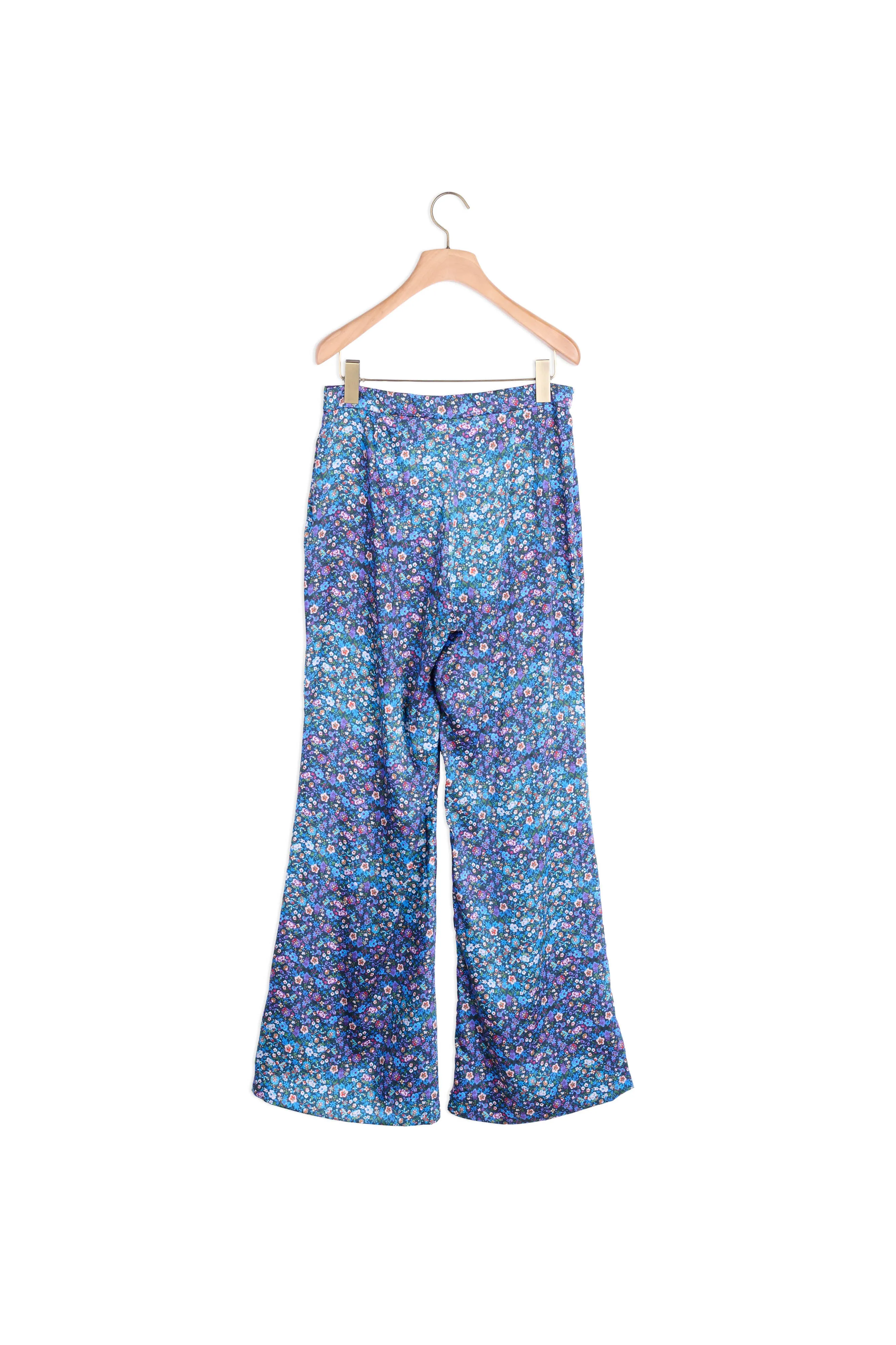 Pantalon satiné imprimé fleuri