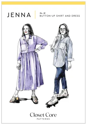 Patron de couture - Chemise et Robe-chemise JENNA | Patron papier - Closet Core Patterns