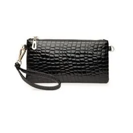 Petit sac à main pochette avec petite lanière et détail doré en imiation cuir