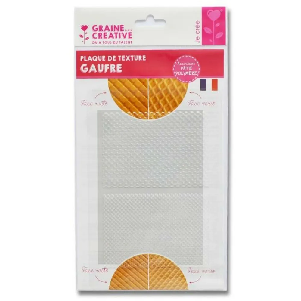 Plaque de texture pour pâte polymère - gaufre