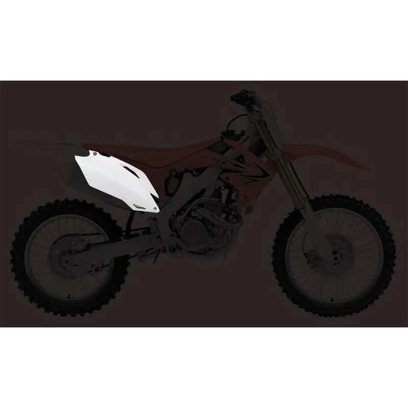 Plaques latérales UFO blanc Honda CRF R - piecemotoquad