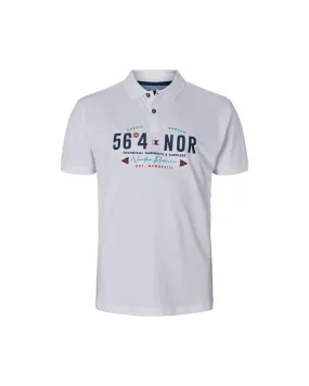 Polo piqué brodé North 564 grande taille blanc - Size-factory