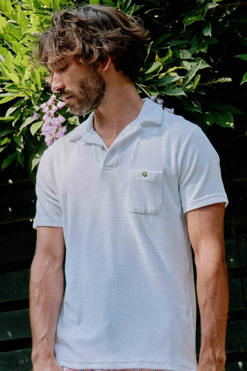Polo éponge pour homme blanc | GILI'S