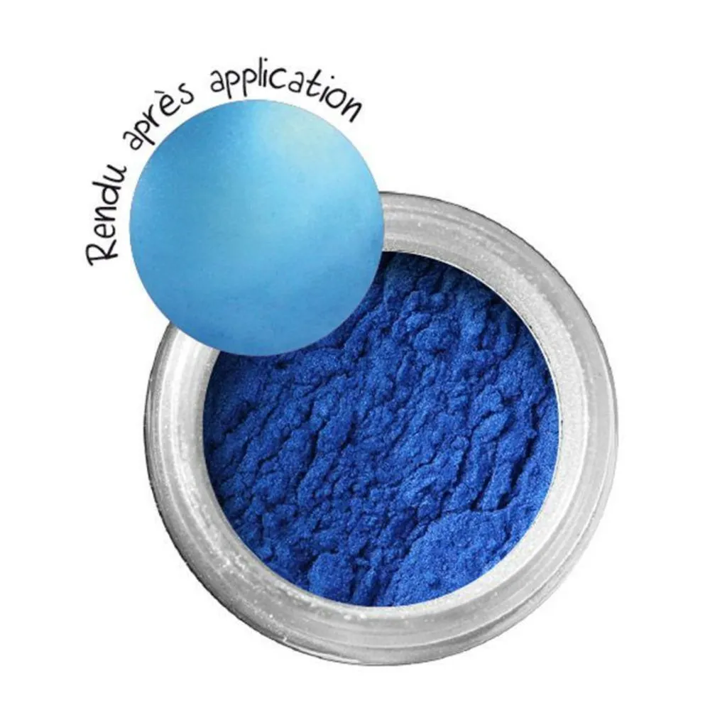 Poudre effet métallique pour pâte polymère - bleu saphir