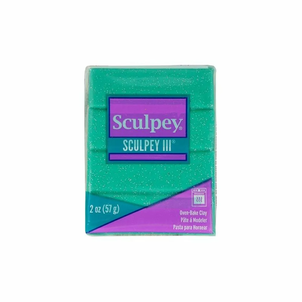 Pâte polymère sculpey 57 g - turquoise pailleté