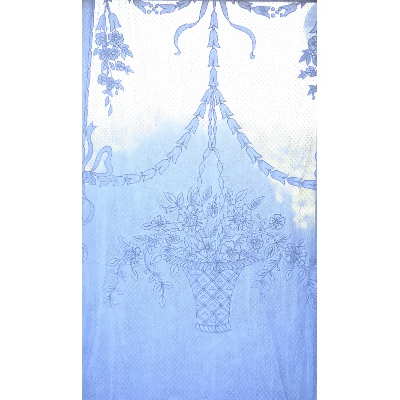 Rideau Panier fleuri ivoire 130 x 300 cm