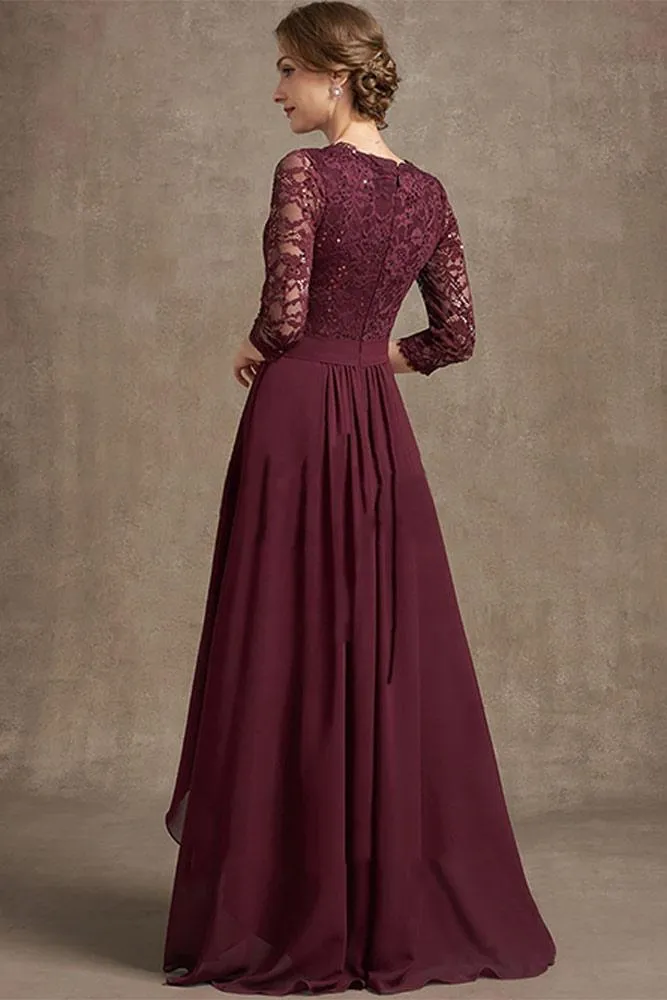 Robe de Soirée Bordeaux Dentelle