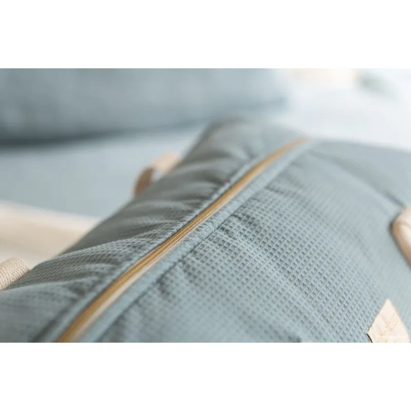 Sac de maternité Opera - Stone blue - NOBODINOZ - Perlin Paon Paon