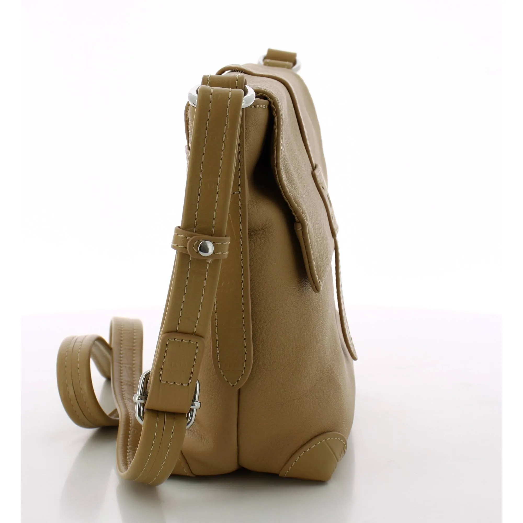Sac porté travers à rabat Mocca Lisa en cuir M148-05