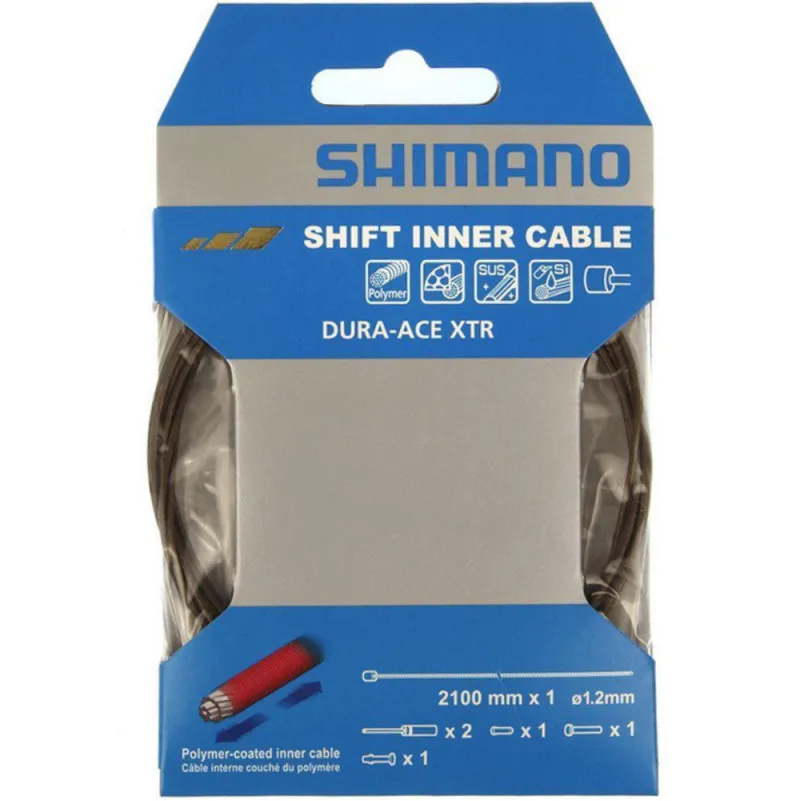 SHIMANO Cable de dérailleur DURA-ACE / XTR Polymère - 1.2 x 2100mm - Y63Z98950
