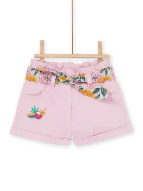 Short rose à imprimé fleuri