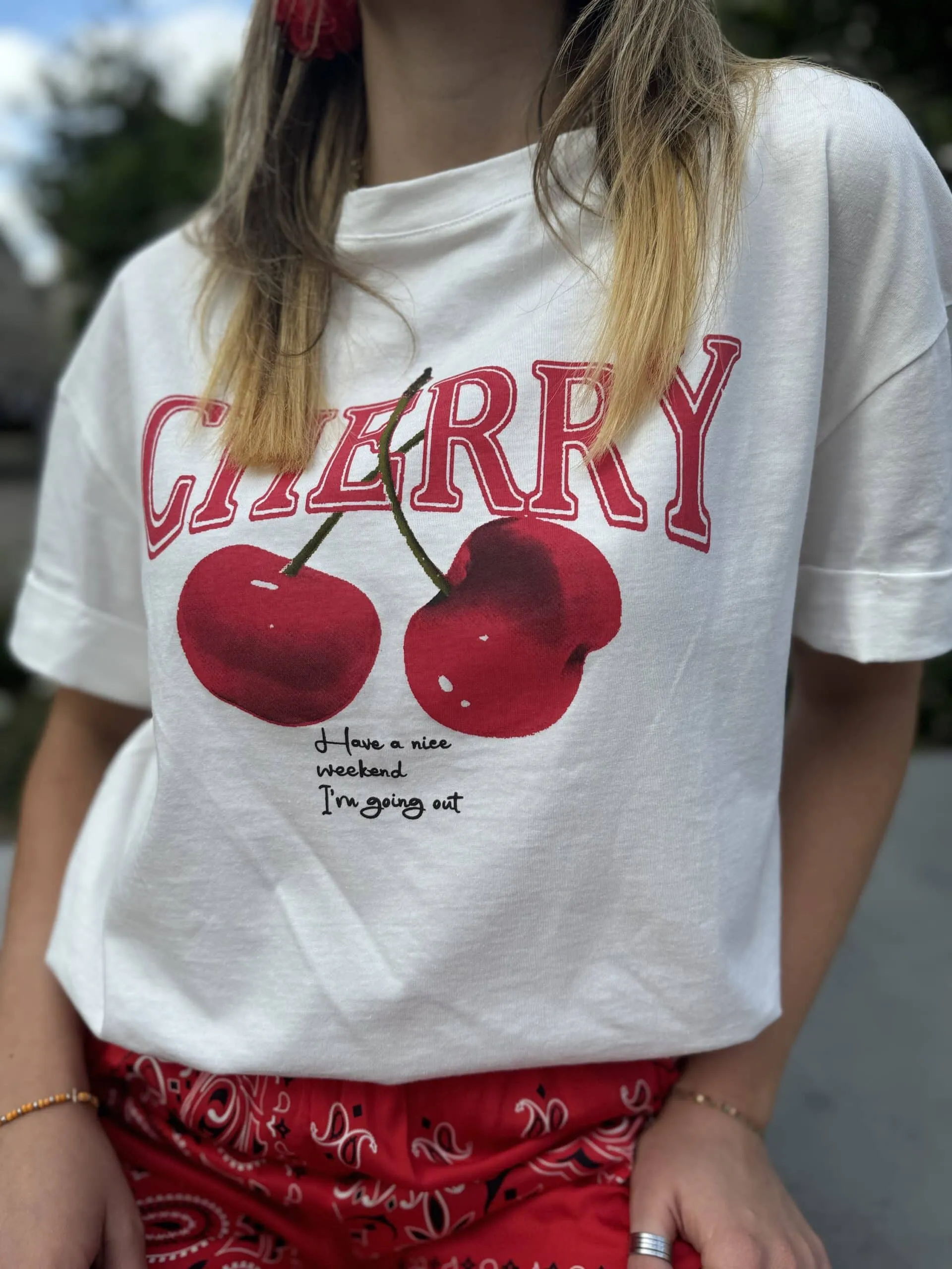 T-shirt cerise | Concept Store En Ligne | Jade & Lisa