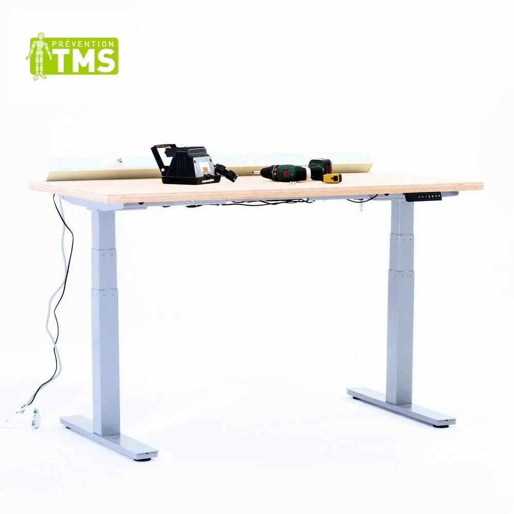 Table réglable en h électriquement l120cm plateau multiplis