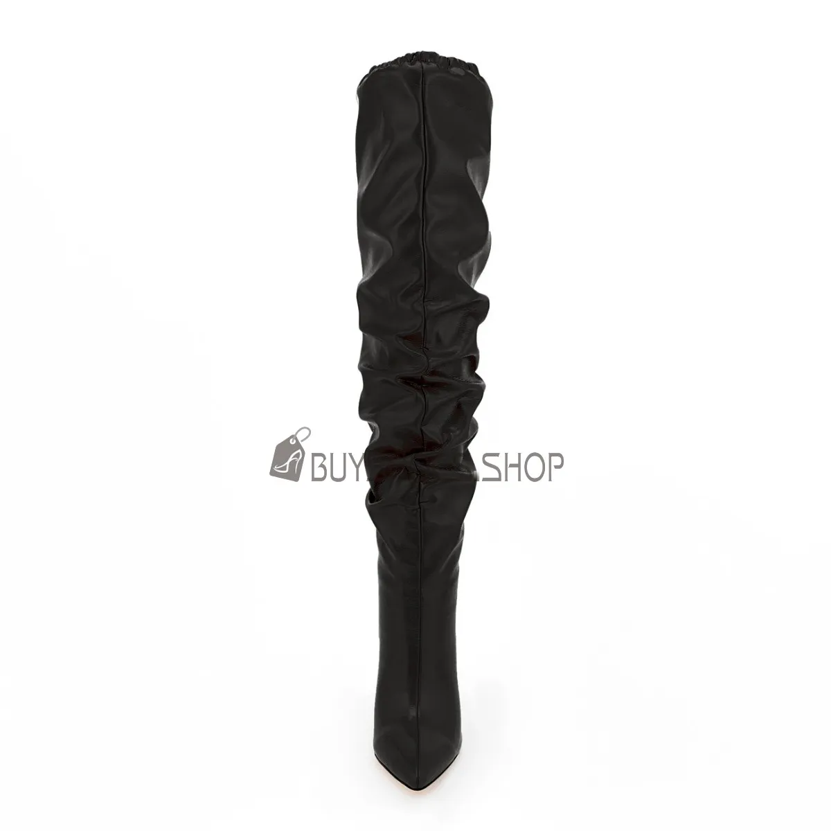 Talons Aiguilles Vernis Femme Stretch Botte Cuissarde Talons Hauts Bottes Haute Femme Plissées Tombantes