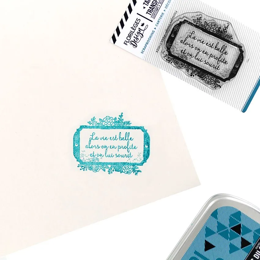 Tampon Clear Label Fleuri