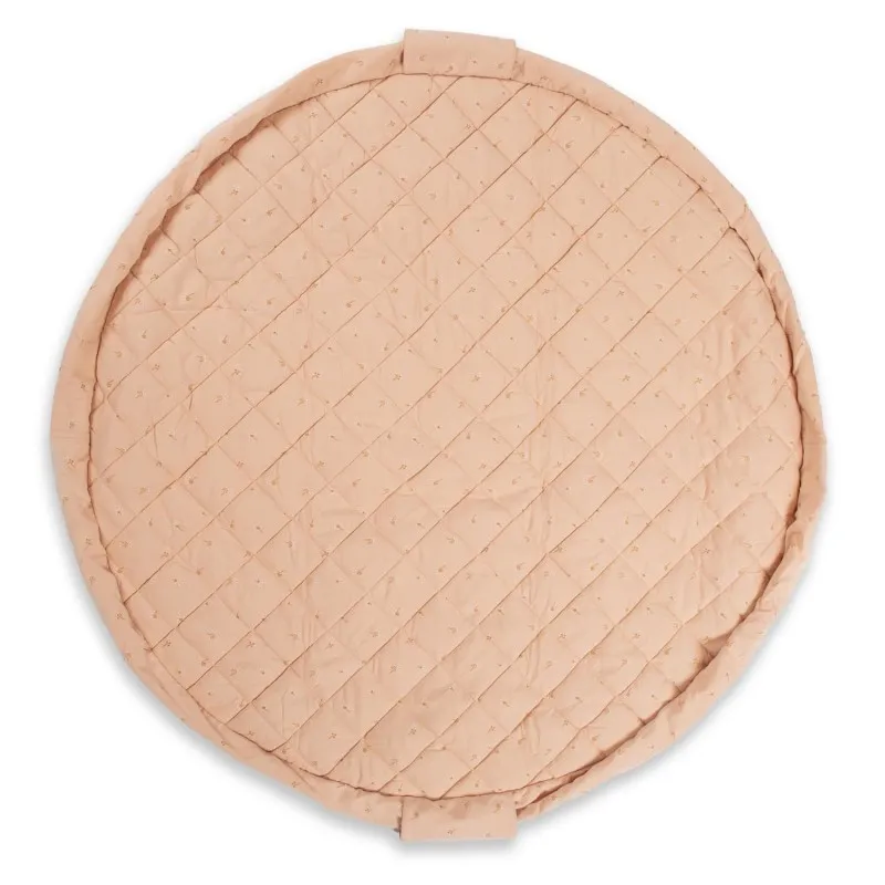 Tapis de jeu matelassé en coton bio - Fleurs - PLAY & GO - Perlin Paon Paon
