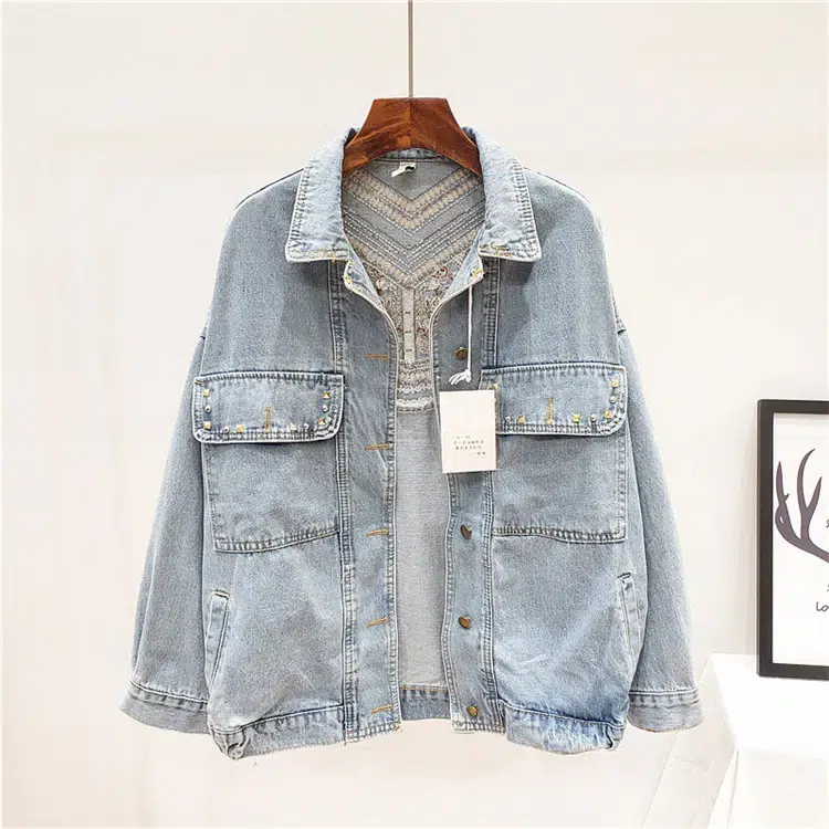 Veste fleurie femme en Jean Vintage style Boho décontracté | Tendance Fleurie