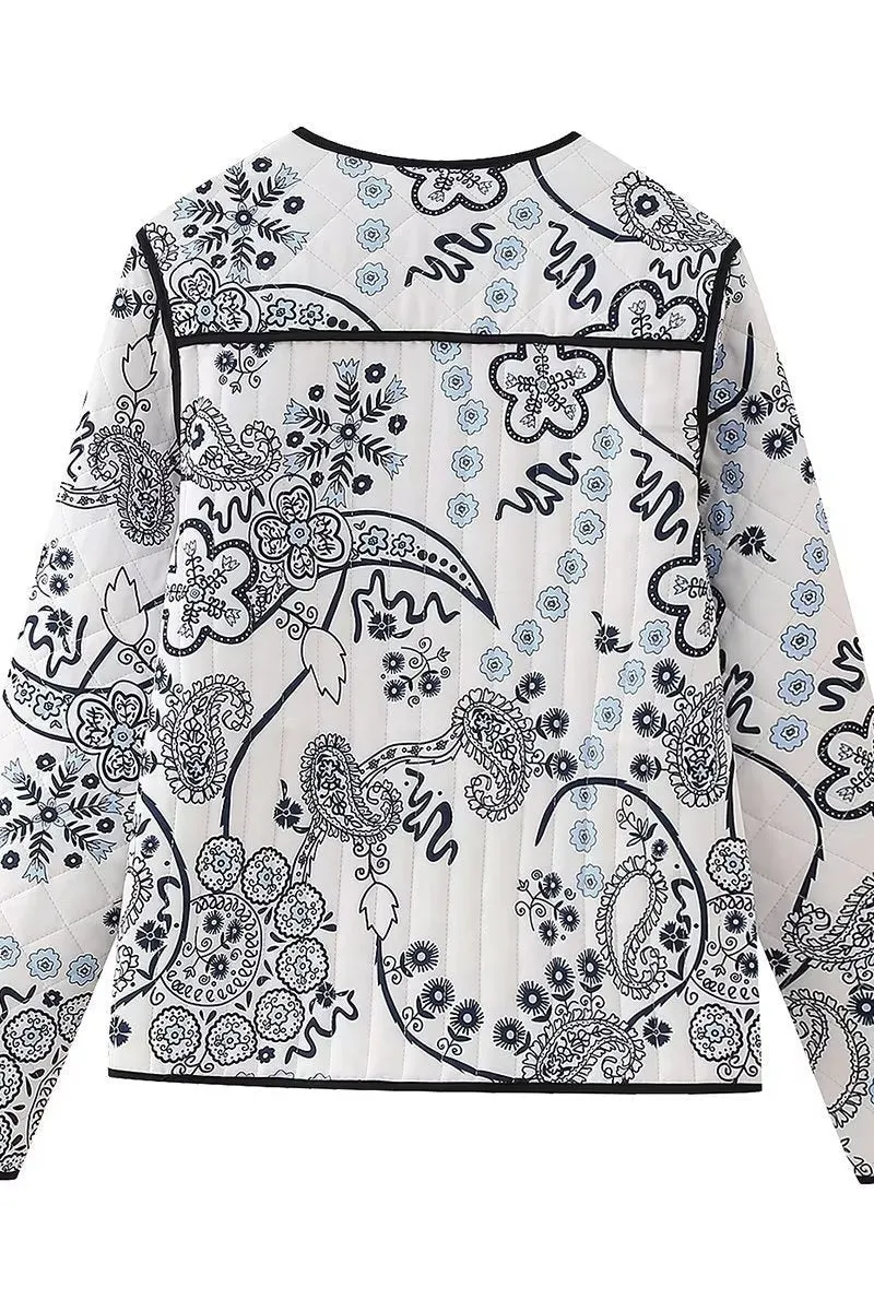 Veste Matelassée à Imprimé Floral Ethnique lisa