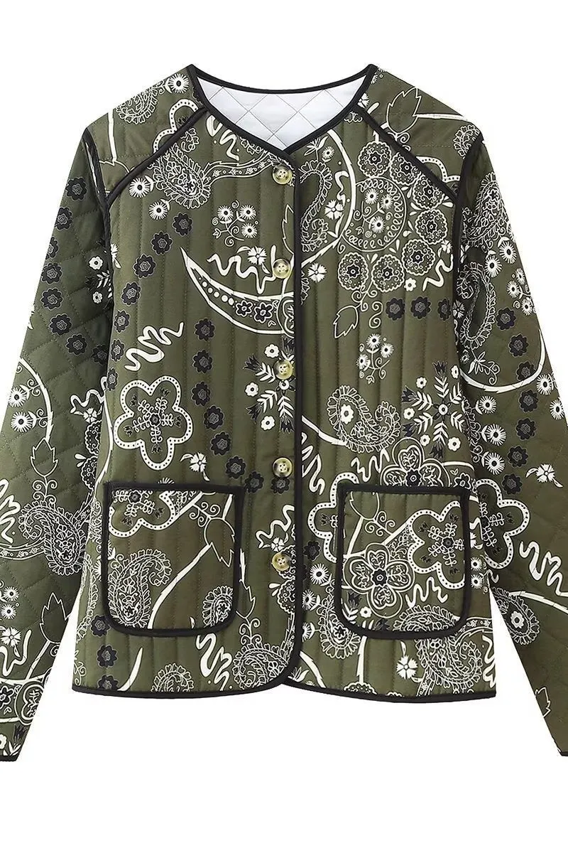 Veste Matelassée à Imprimé Floral Ethnique lisa